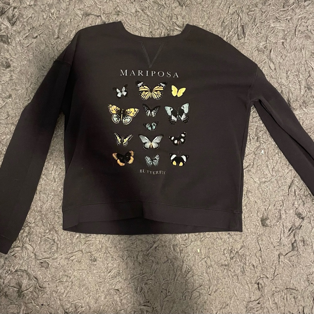 Womens Crew Neck Mariposa Butterfly Sweatshirt